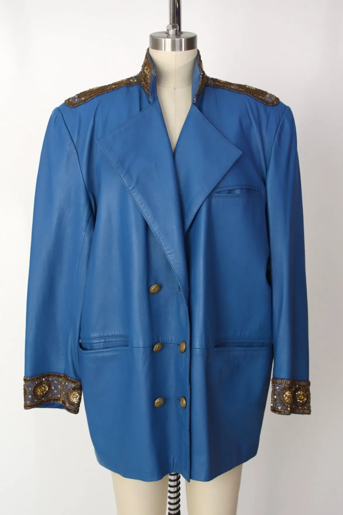 1980s Leather Embellished Jacket
