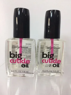 (2) Big Cuticle Oil Sally Hansen Big Top & Base Coats Nail Polish 0.4oz