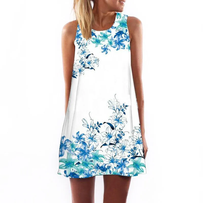 2016 Summer Dress Women Print Vintage Hippie Women Beach Dress Dashiki Loose Boho Women Clothing Sundresses Vestidos