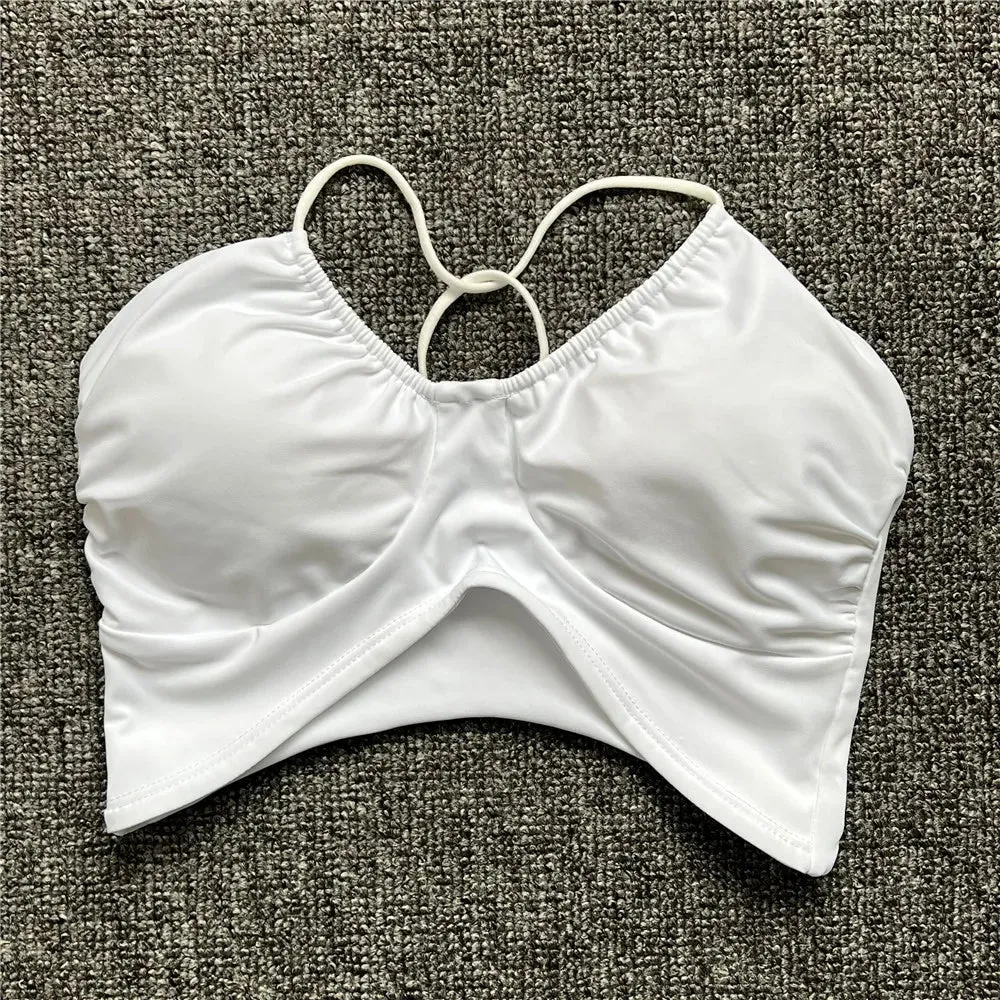 2025 Pad Spandex Nylon Sport Bras Women Sports Bra Gym Gym Fitness Push Up Tank Top Women Cross Yoga Ballet Dance Underwear