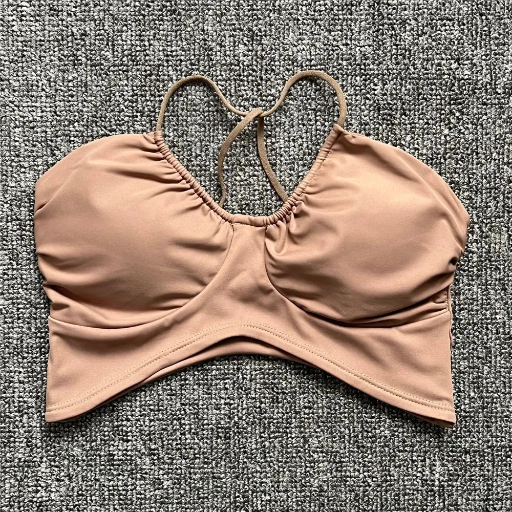 2025 Pad Spandex Nylon Sport Bras Women Sports Bra Gym Gym Fitness Push Up Tank Top Women Cross Yoga Ballet Dance Underwear