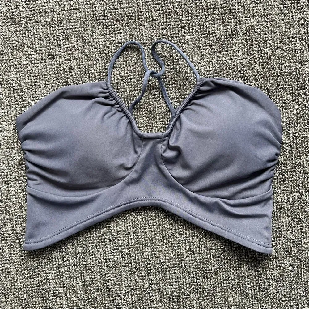 2025 Pad Spandex Nylon Sport Bras Women Sports Bra Gym Gym Fitness Push Up Tank Top Women Cross Yoga Ballet Dance Underwear