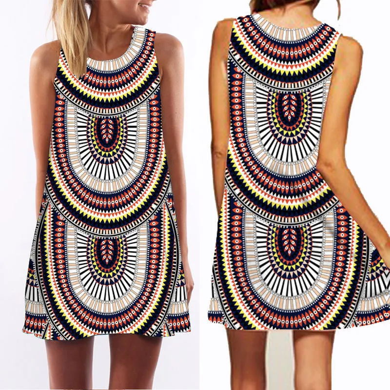 3D vintage Print summer dress bohemian beach dress summer sundresses women dresses dashiki hippie boho vestidos plus size
