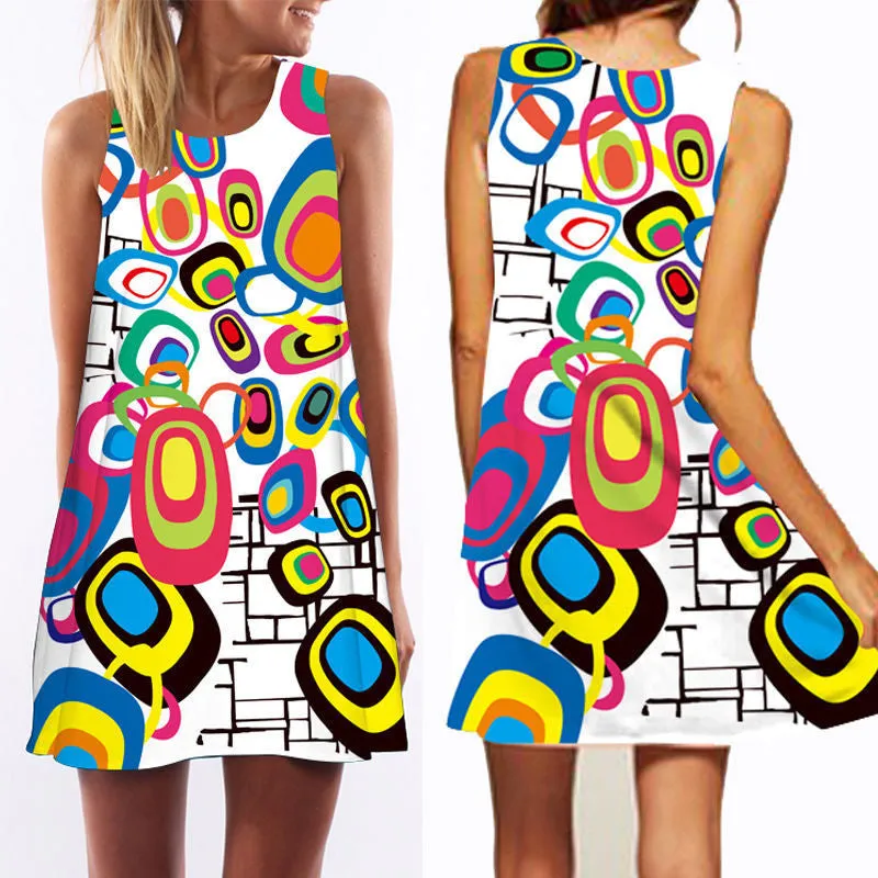 3D vintage Print summer dress bohemian beach dress summer sundresses women dresses dashiki hippie boho vestidos plus size