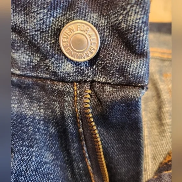 7 For All Mankind Jeans, Dark Wash,  Distressed Look ,100% Cotton