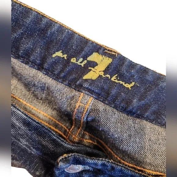 7 For All Mankind Jeans, Dark Wash,  Distressed Look ,100% Cotton