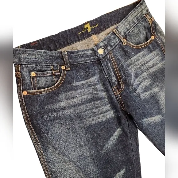 7 For All Mankind Jeans, Dark Wash,  Distressed Look ,100% Cotton