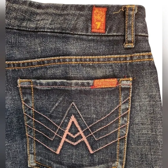7 For All Mankind Jeans, Dark Wash,  Distressed Look ,100% Cotton