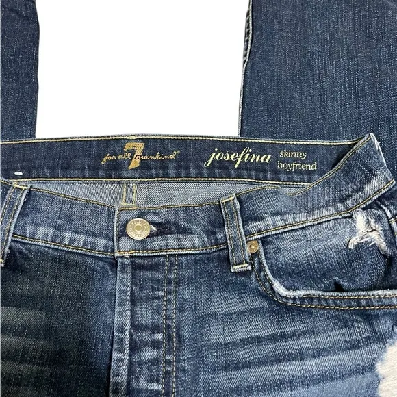 7 For All Mankind Josefina Skinny Boyfriend Jeans Size 27