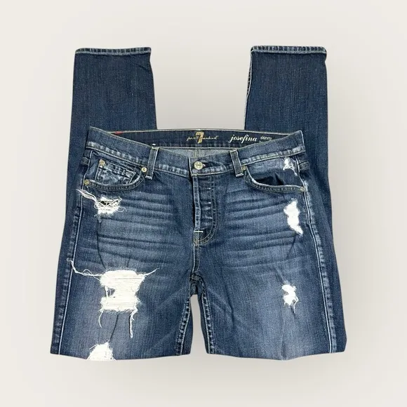 7 For All Mankind Josefina Skinny Boyfriend Jeans Size 27