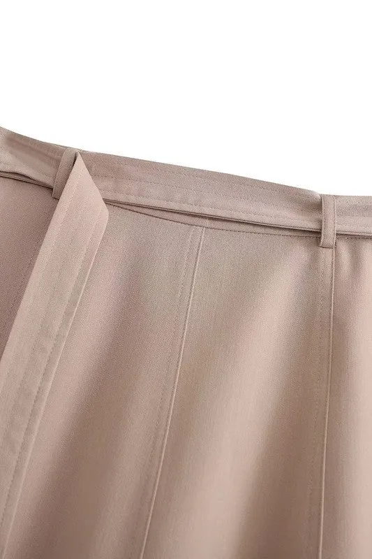 A-Line Midi Wrap Skirt