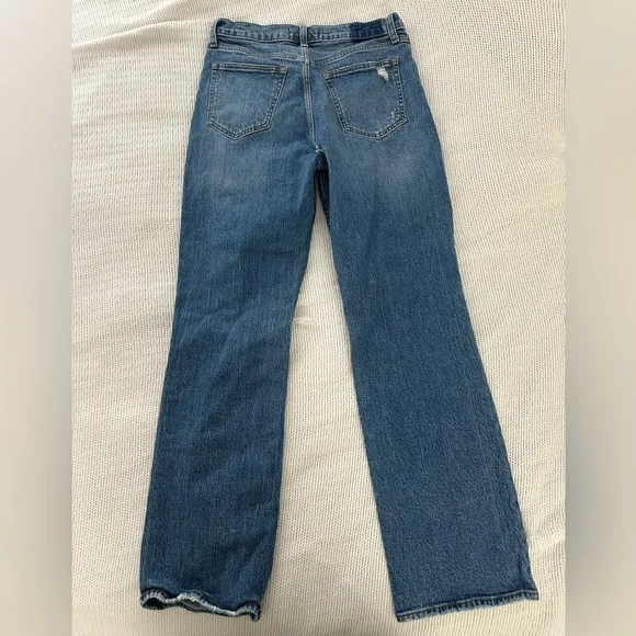 Abercrombie 90’s Baggy Low Rise Jeans in Dark Destroy Wash Size 27/4R