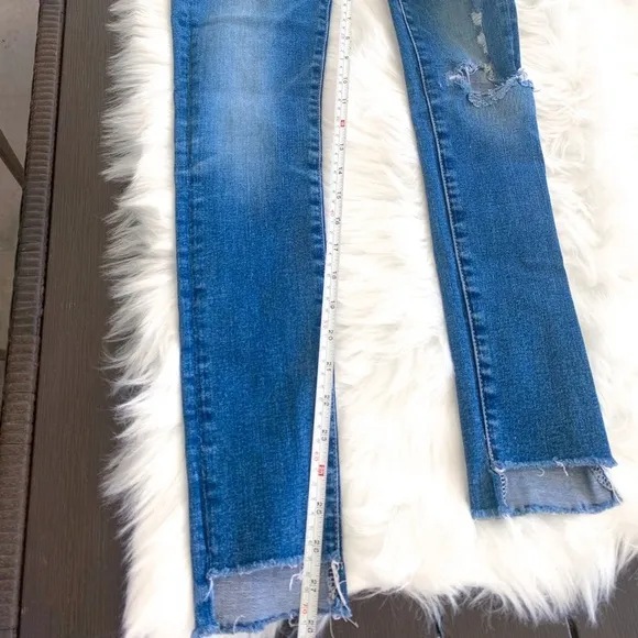 Adriano Goldsmith Step-Hem Ankle Legging Jeans in 14 Years Radiant Blue Size 26