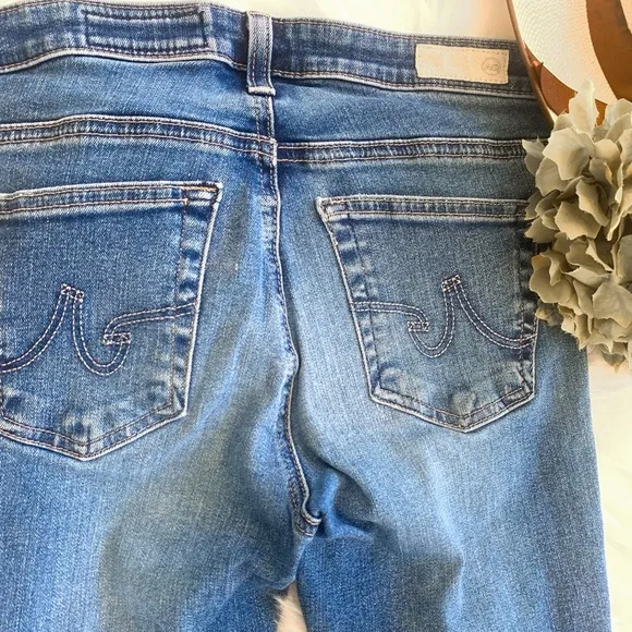 Adriano Goldsmith Step-Hem Ankle Legging Jeans in 14 Years Radiant Blue Size 26