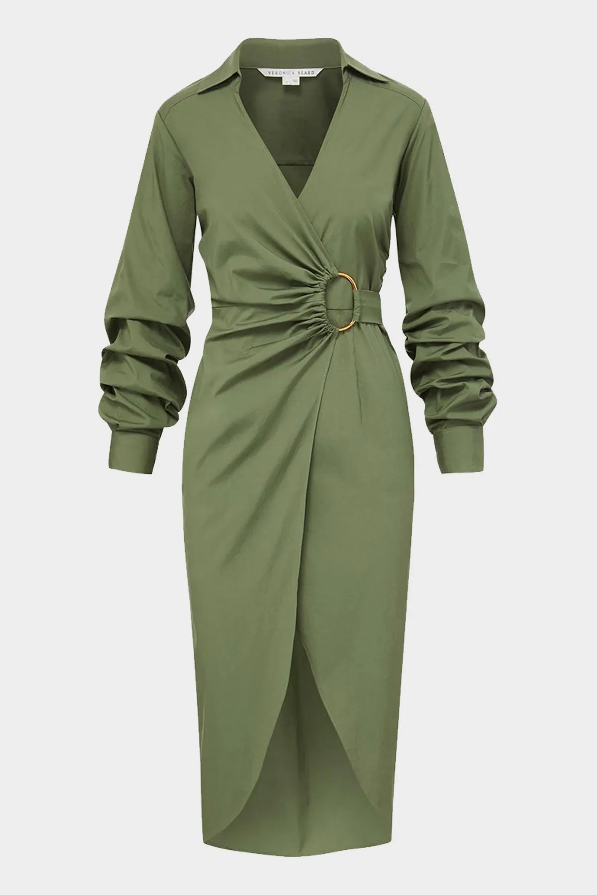 Afton Wrap Dress in Stone Army