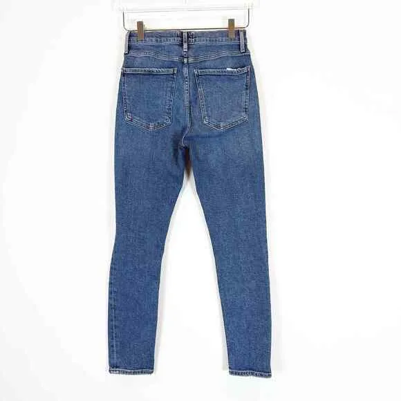 Agolde Womens Nico High Rise Slim Straight Distressed Jeans Size 26 Medium Wash