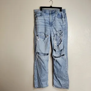 American eagle highest rise baggy distressed jeans sz 16