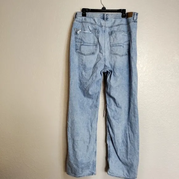 American eagle highest rise baggy distressed jeans sz 16