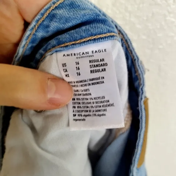 american eagle low rise distressed skater jeans sz 16