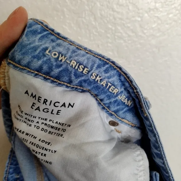american eagle low rise distressed skater jeans sz 16