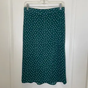 Amour Vert Silk Wrap Skirt Polka Dot Print Green White Midi Sustainable M