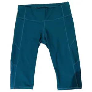 Athleta Cropped Mesh Insert Pocket Leggings Size MP Teal
