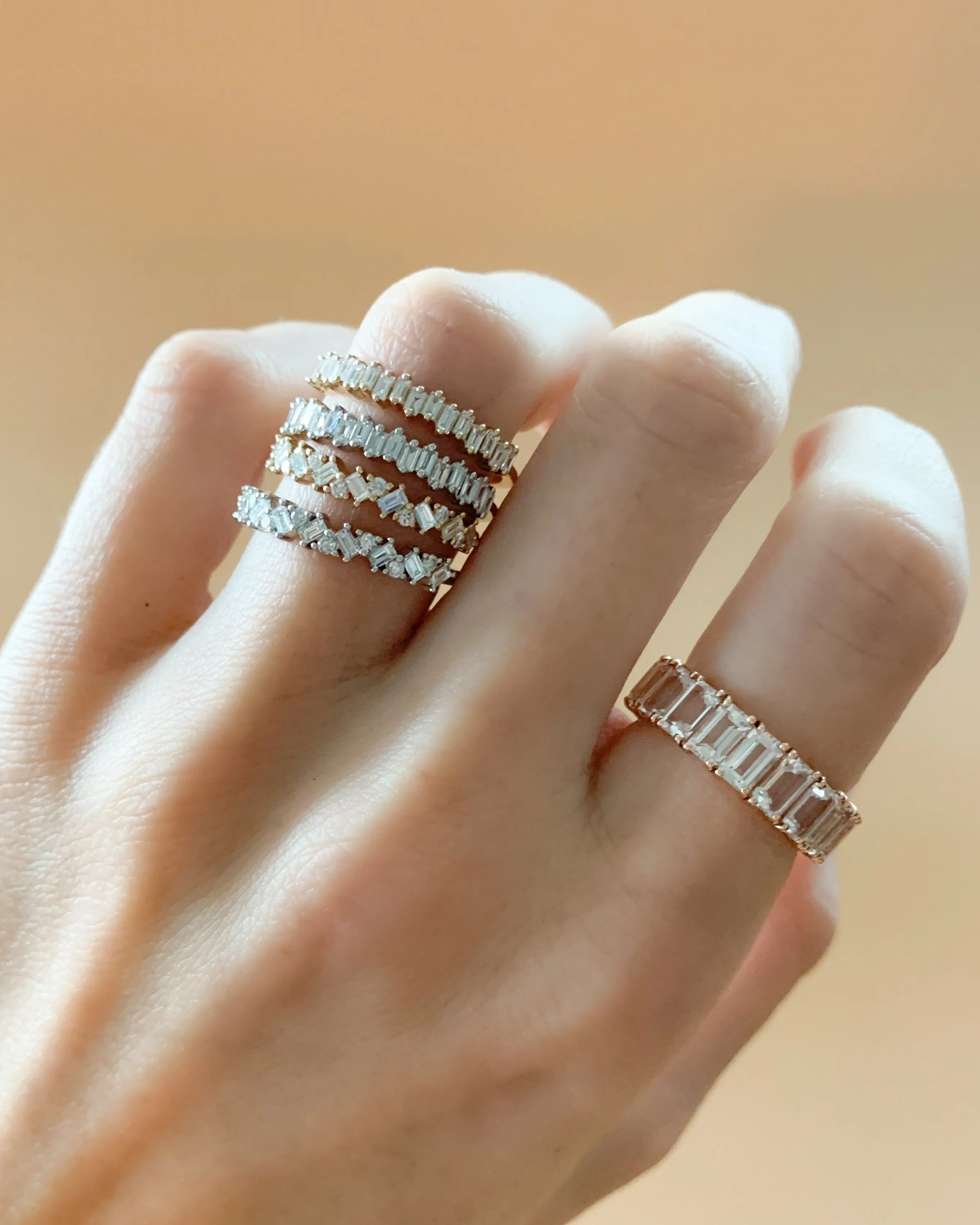 Baby Baguette Diamond Wedding Band