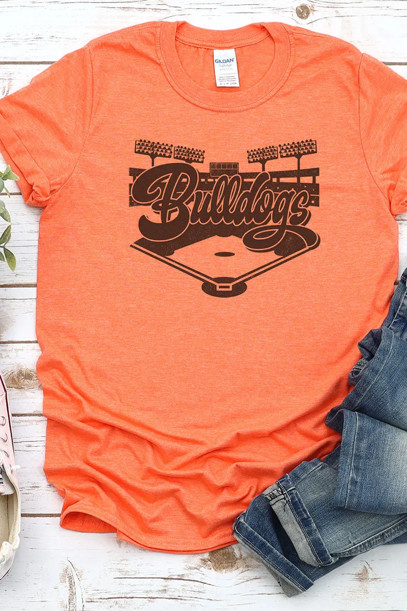 Baseball Diamond Bulldogs Softstyle Adult T-Shirt