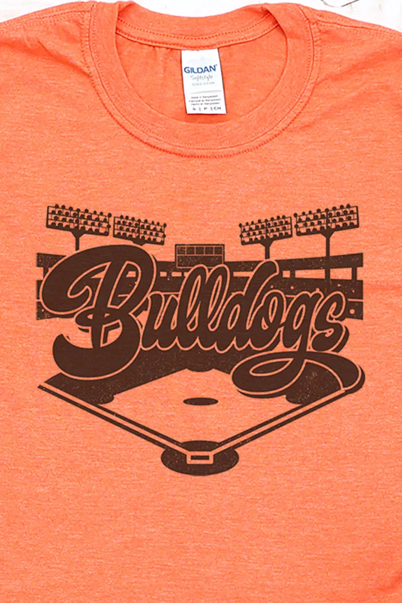 Baseball Diamond Bulldogs Softstyle Adult T-Shirt