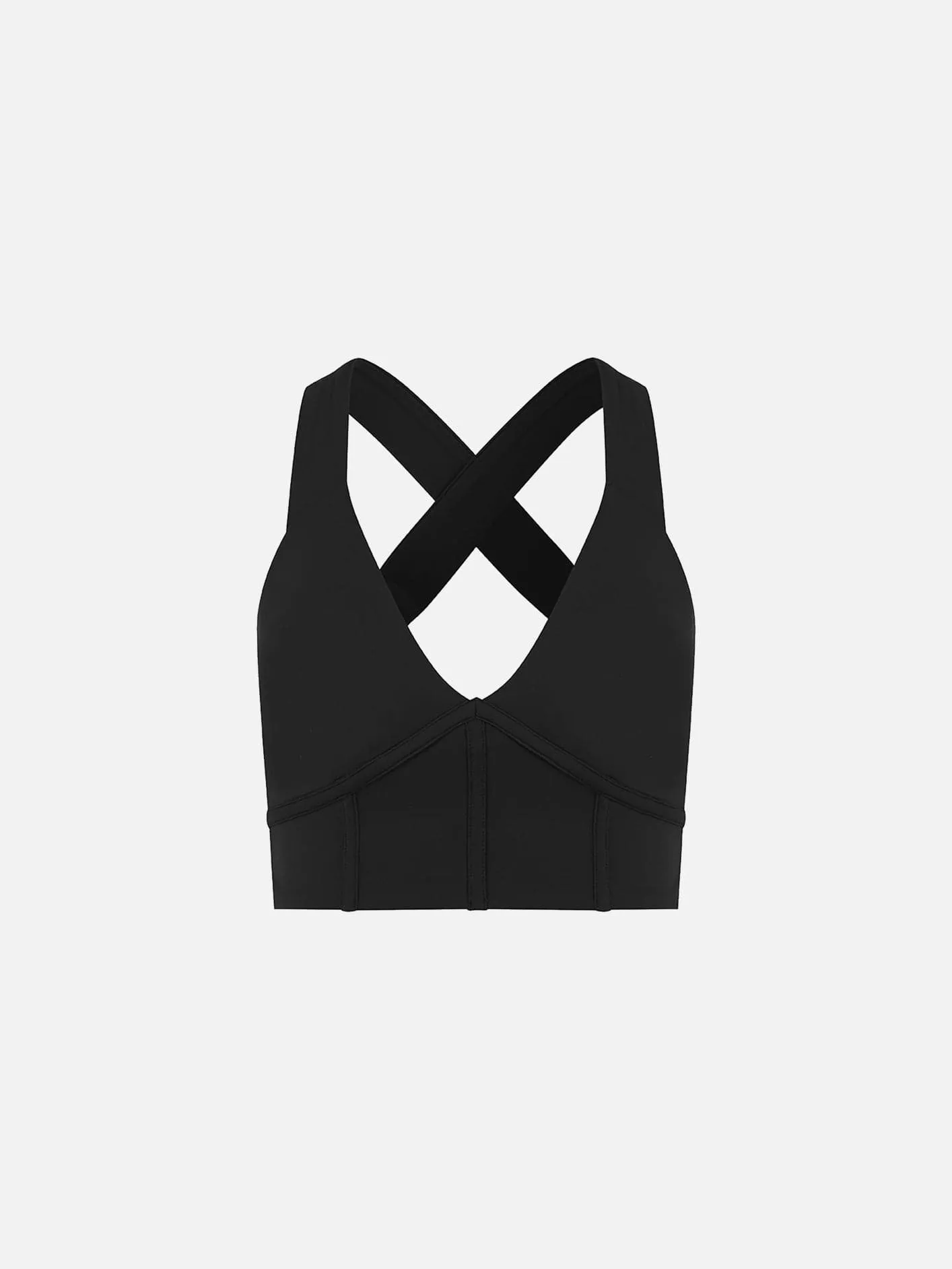 Bello V-neck Sports Bra - Black