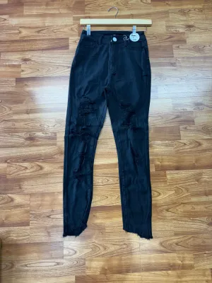 Black and ripped jeans