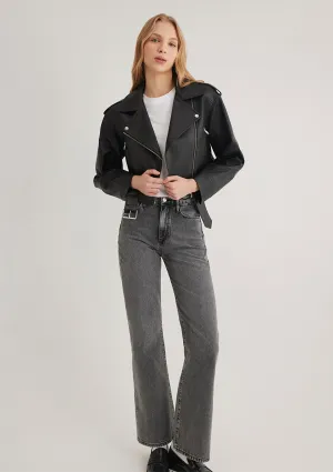 Black Faux Leather Jacket