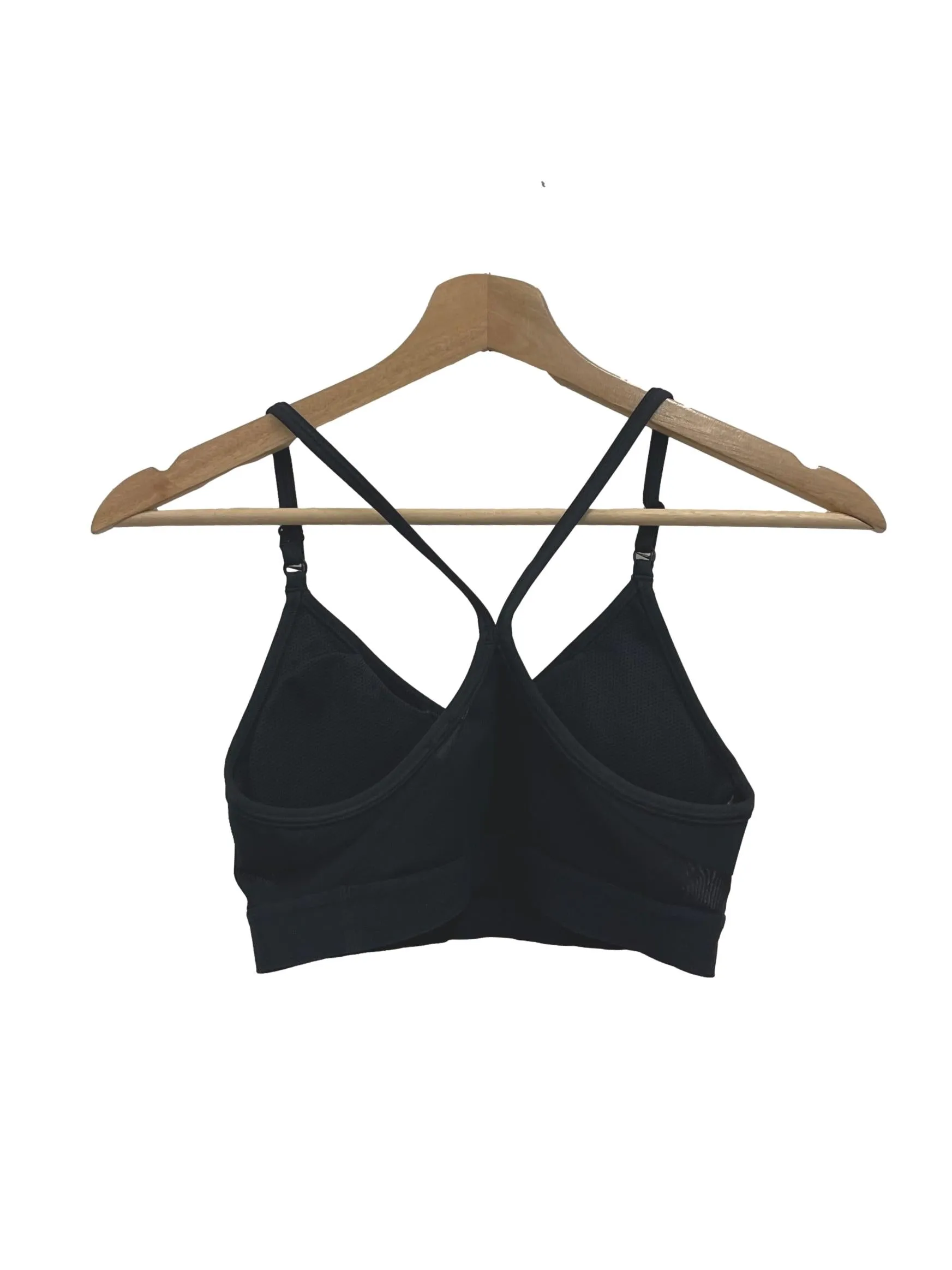 Black Side Logo V-Neck Bra