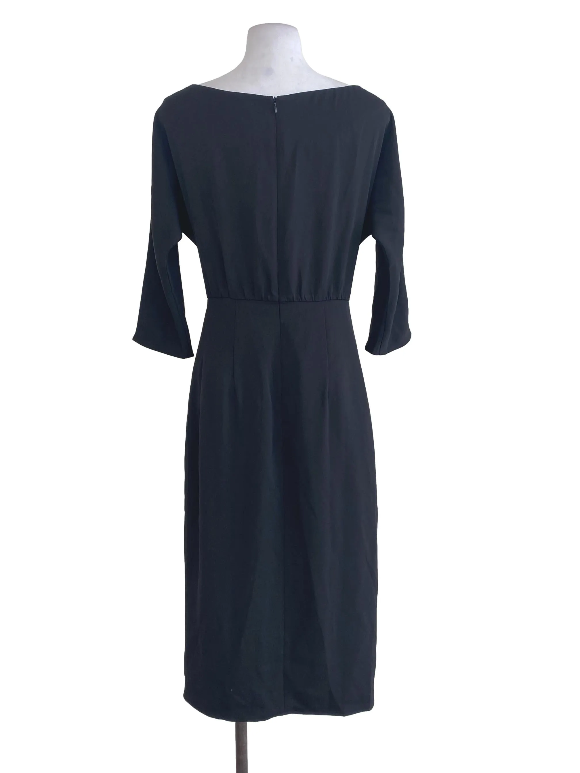 Black V Neck Wrap Dress LB