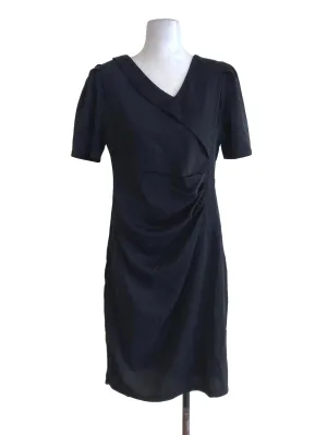 Black V Neck Wrap Dress