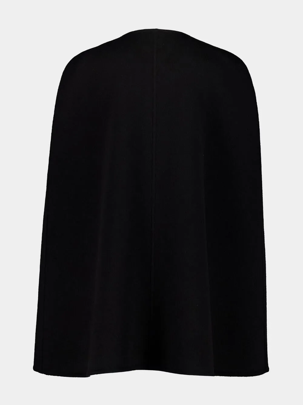 Black Wool and Silk Horsebit Cape
