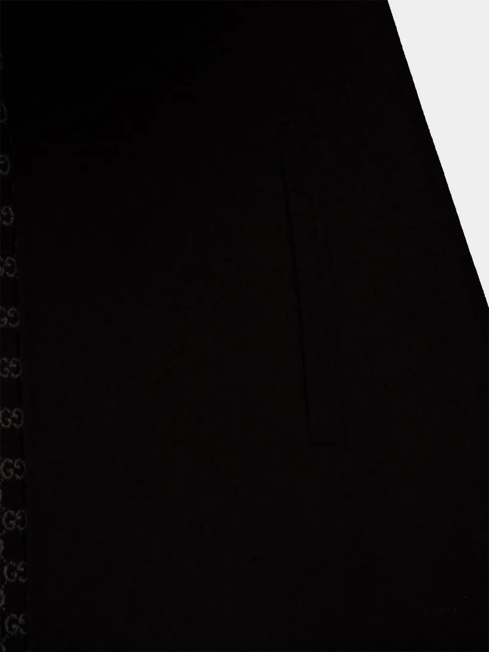 Black Wool and Silk Horsebit Cape