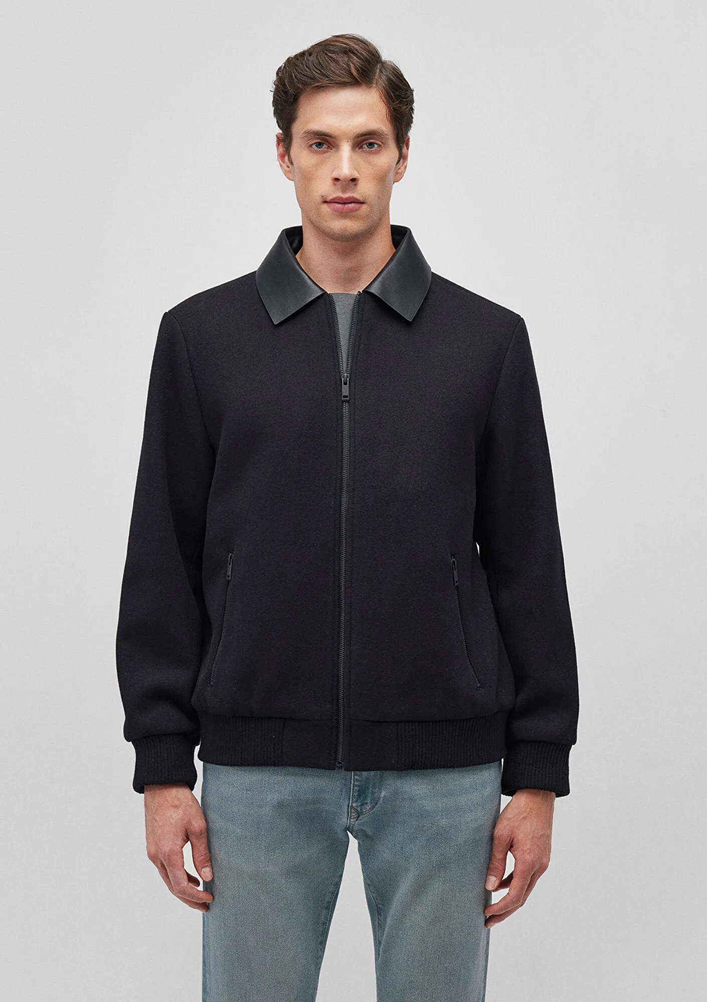 Black Wool Blend Coat