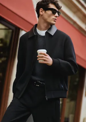 Black Wool Blend Coat