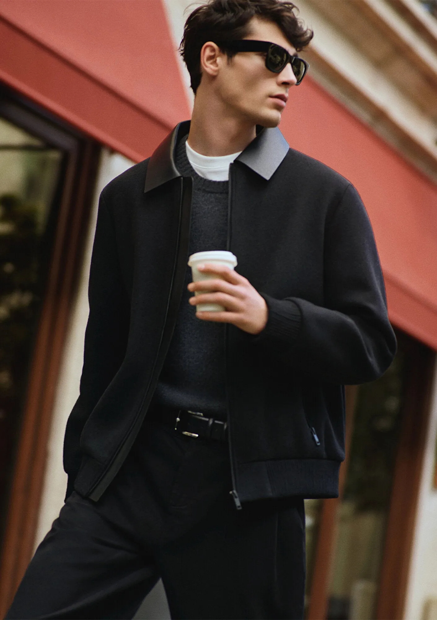 Black Wool Blend Coat
