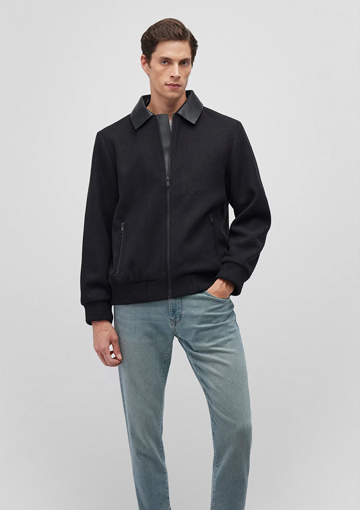 Black Wool Blend Coat