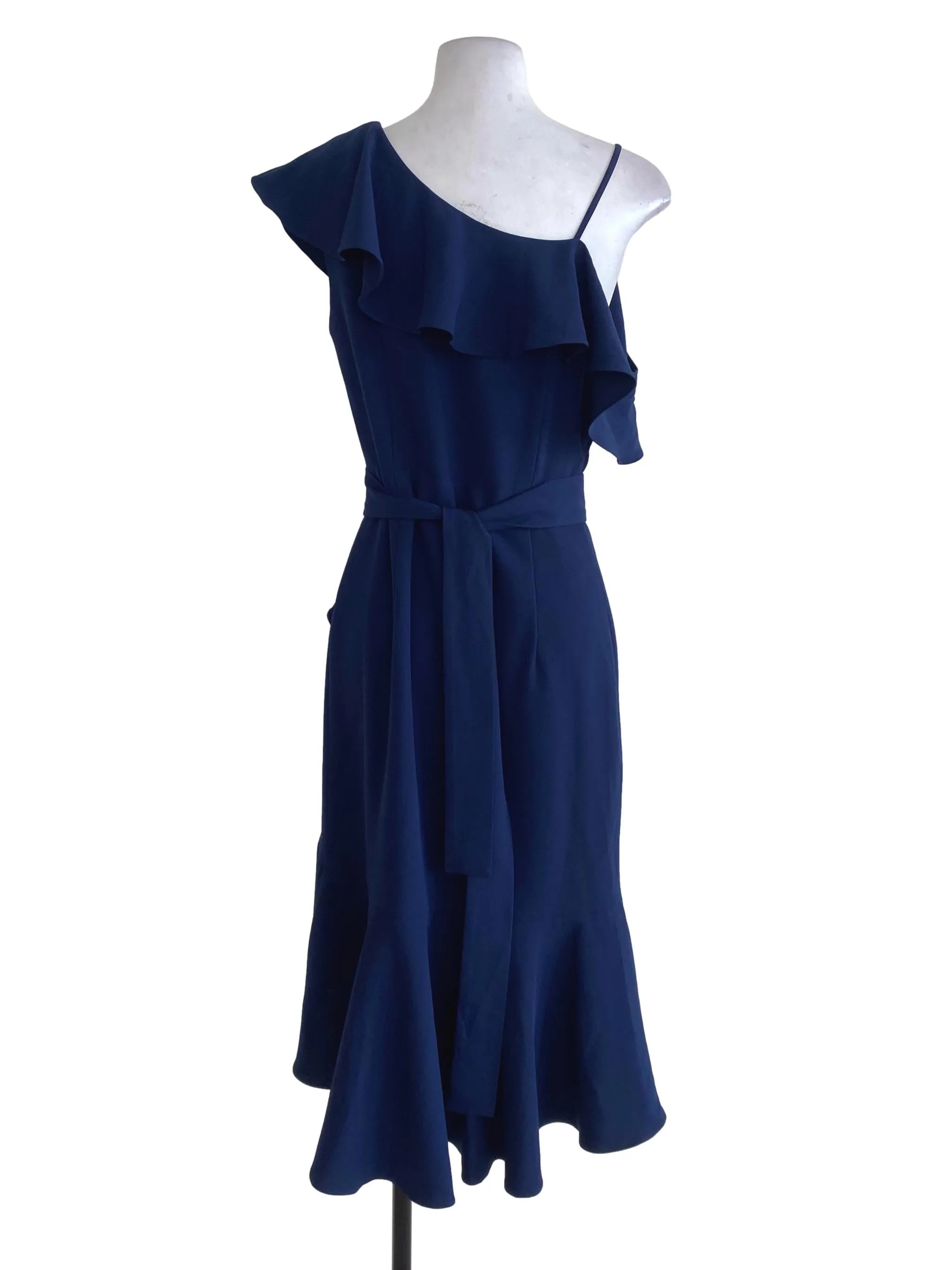Blue Ruffle Wrap Dress
