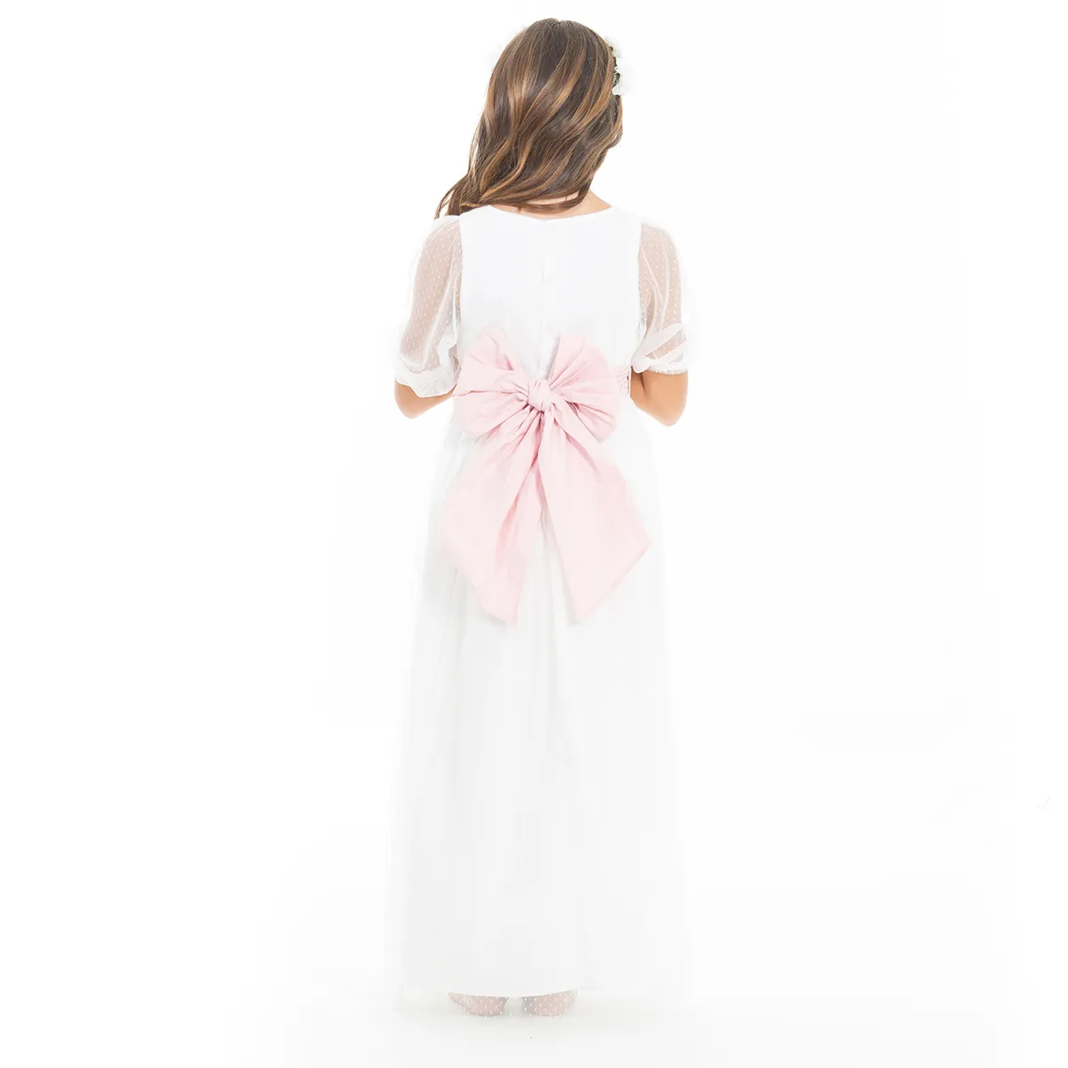 BOW PLUMETI DRESS FOR GIRLS