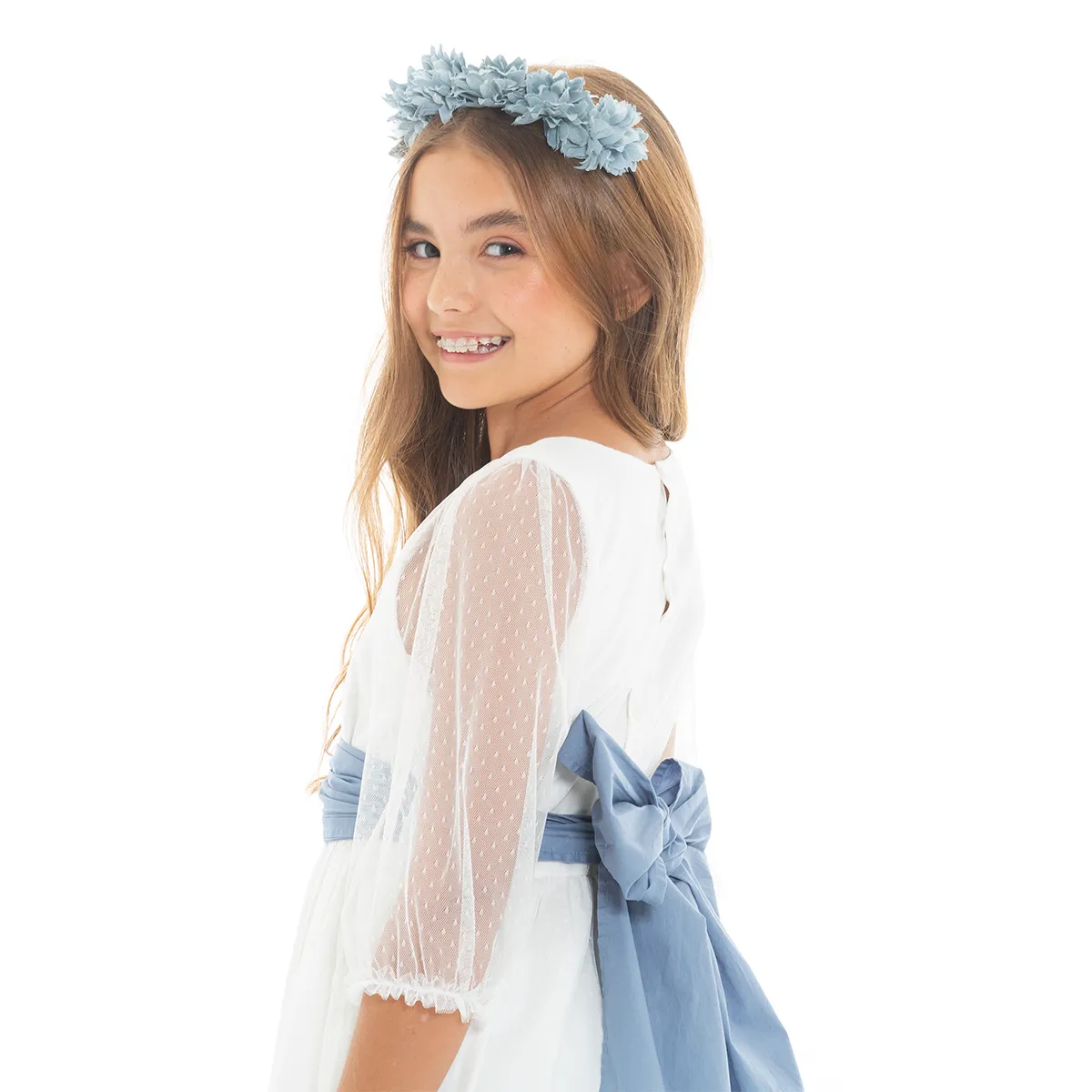 BOW PLUMETI DRESS FOR GIRLS