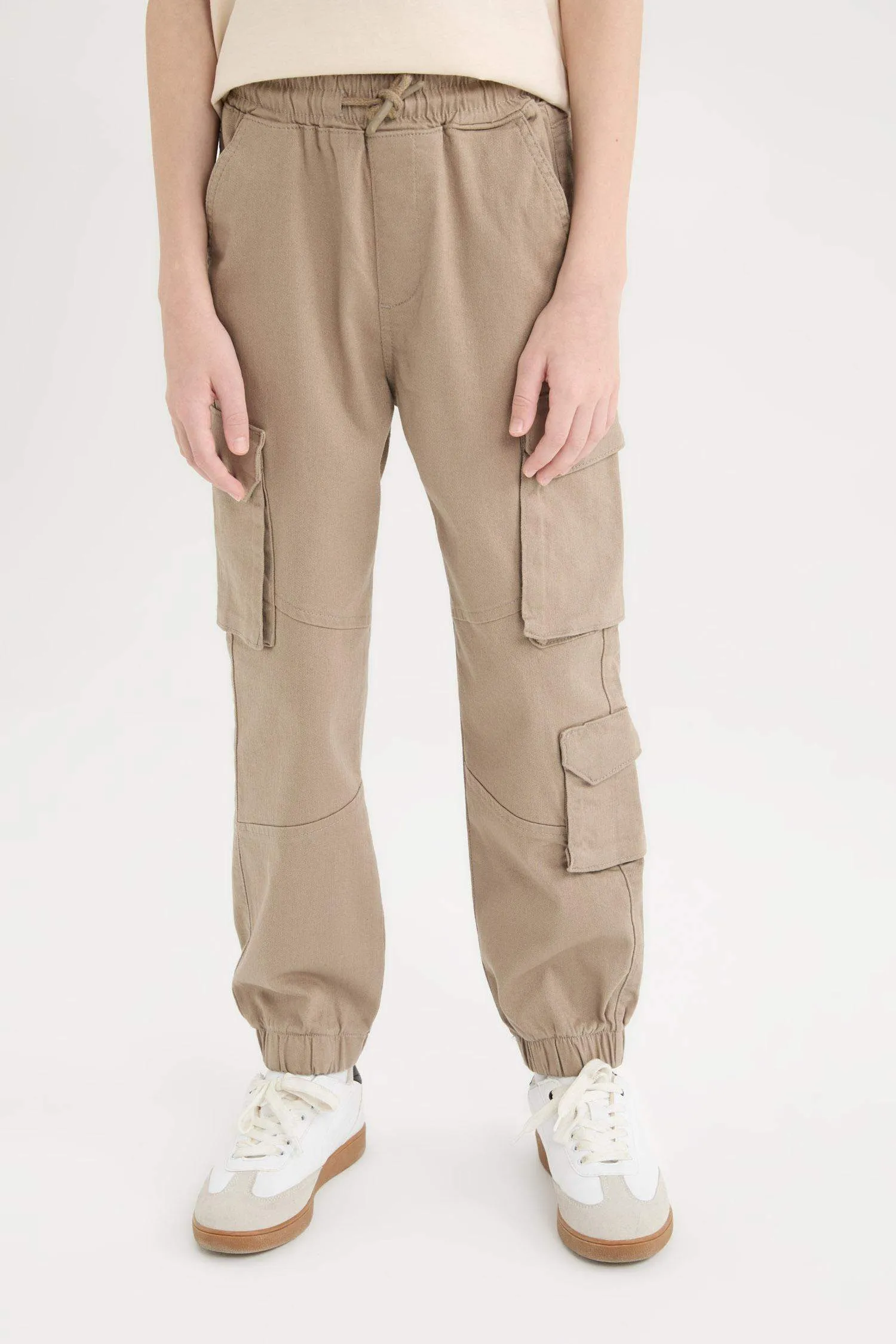 Boy Standard Leg Gabardine Cargo Joggers