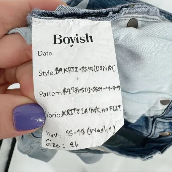 Boyish The Donny High-Rise Skinny Jeans Sz 26 NWOT (sample)