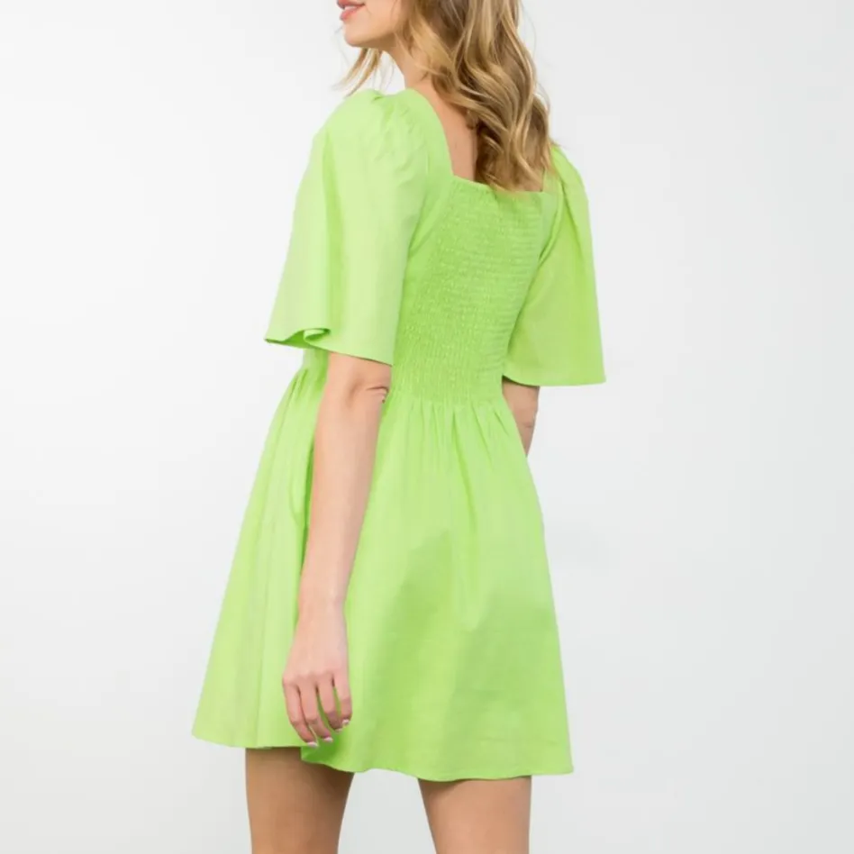 Break Away Butterfly Sleeve V-Neck Mini Dress - FINAL SALE