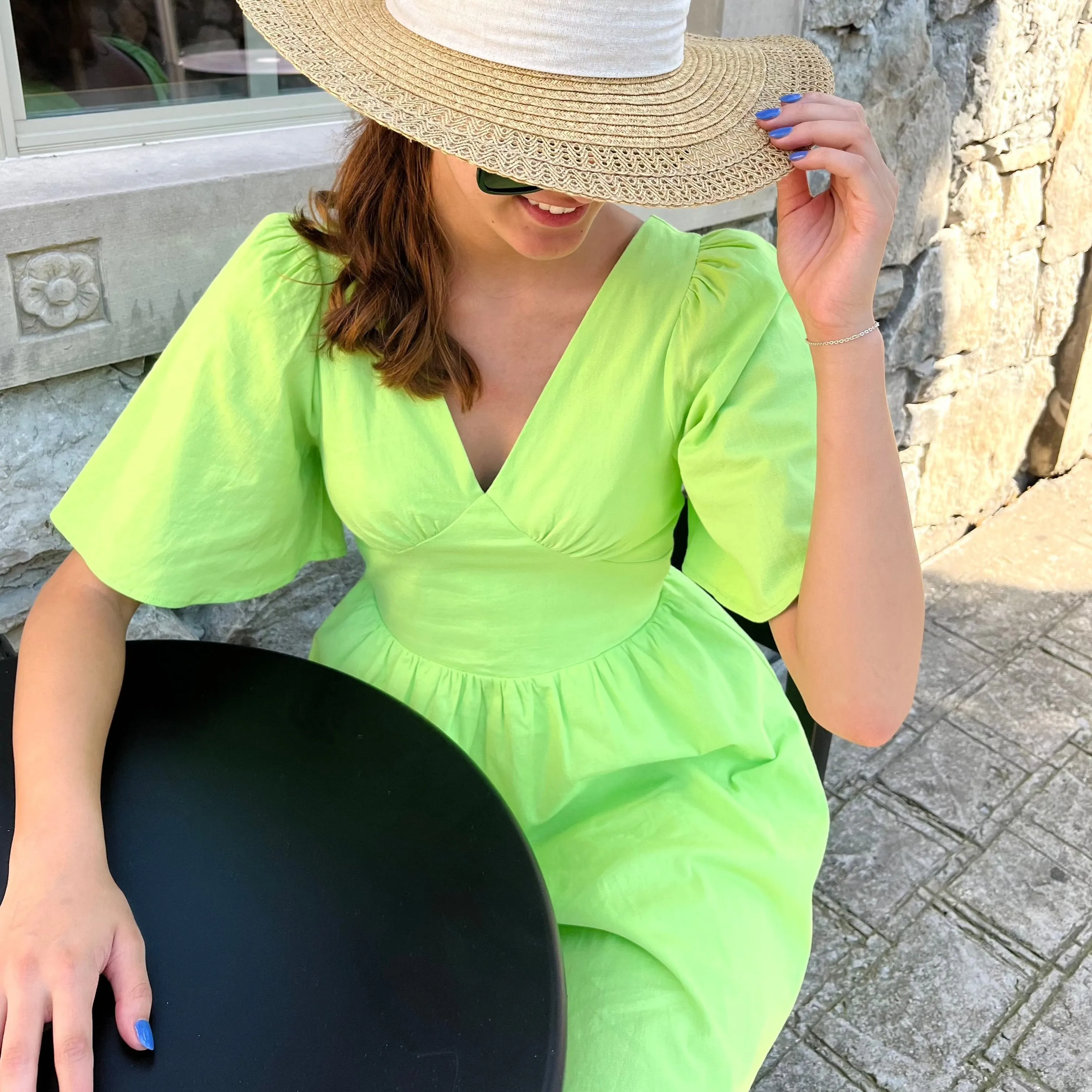 Break Away Butterfly Sleeve V-Neck Mini Dress - FINAL SALE