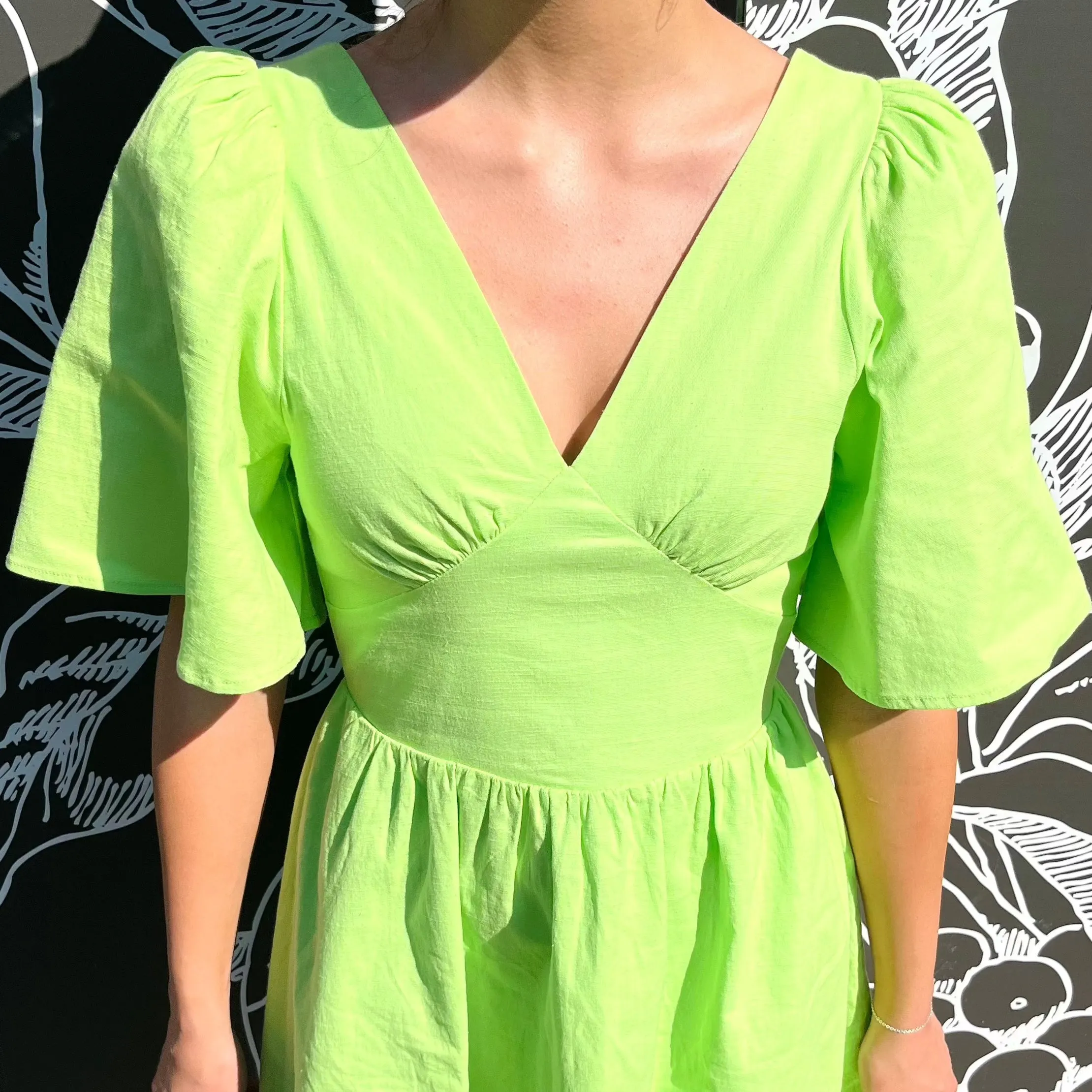 Break Away Butterfly Sleeve V-Neck Mini Dress - FINAL SALE