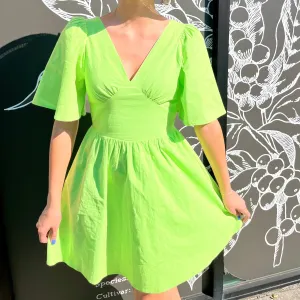 Break Away Butterfly Sleeve V-Neck Mini Dress - FINAL SALE